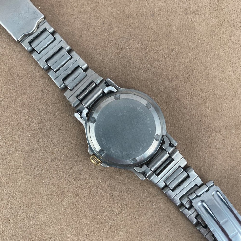 Vintage 2 Tone Gold Inlay Titanium Designer Daniel Mink Watch - Picture 6 of 9
